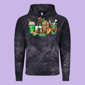 Yorkshire Terrier Coffee Cups Vintage Hoodie Designed By Zillion Design Studio