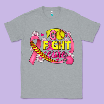 Breast Cancer Go Fight Cure Softball Classic Tee Designed By Jahusdesignshop