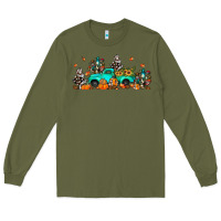 Army Green fall cactus pumpkin truck Long Sleeve Tee - JahusDesignShop