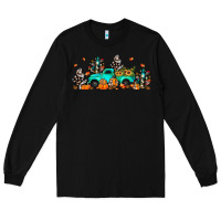 Black fall cactus pumpkin truck Long Sleeve Tee - JahusDesignShop