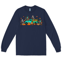 Navy fall cactus pumpkin truck Long Sleeve Tee - JahusDesignShop