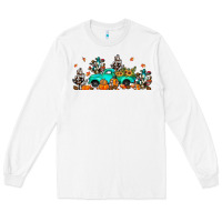 White fall cactus pumpkin truck Long Sleeve Tee - JahusDesignShop