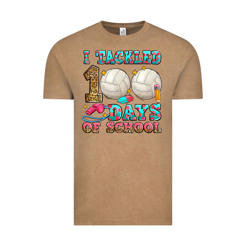 I Tackled 100 Days Of School Volleyball Vintage Tee by Zillion Design Studio | Teevron