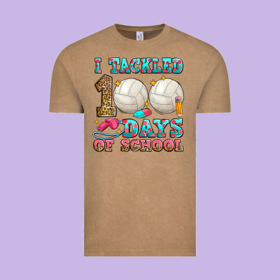 I Tackled 100 Days Of School Volleyball Vintage Tee Designed By Zillion Design Studio