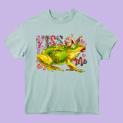 Kiss Me Frog Heavy Core Tee Designed By Racoondesign
