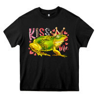 Black kiss me frog Heavy Core Tee - RacoonDesign