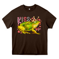Chocolate Brown kiss me frog Heavy Core Tee - RacoonDesign