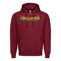 Burgundy mexican sombrero guitar libbey glass Zipper Hoodie - BundleAndBundleShop