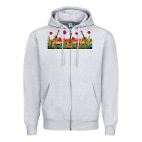 Heather Grey mexican sombrero guitar libbey glass Zipper Hoodie - BundleAndBundleShop