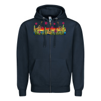 Navy mexican sombrero guitar libbey glass Zipper Hoodie - BundleAndBundleShop