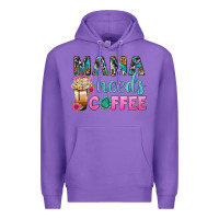 Purple Mama Needs Coffee Bbs Premium Hoodie - BundleAndBundleShop