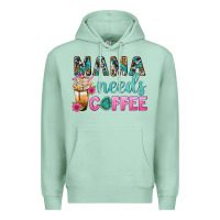 Seafoam Mama Needs Coffee Bbs Premium Hoodie - BundleAndBundleShop