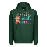 Sports Green Mama Needs Coffee Bbs Premium Hoodie - BundleAndBundleShop