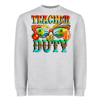 Heather Grey teacher off duty Heavyweight Sweatshirt - texasbilliewilder