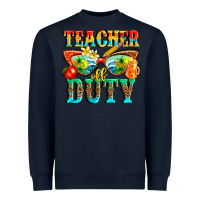 Navy teacher off duty Heavyweight Sweatshirt - texasbilliewilder