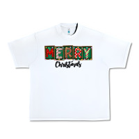 White Merry Christmas Urban Heavy Tee - CowhideDigitalArt
