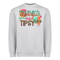 Heather Grey tanned and tipsy Heavyweight Sweatshirt - texasbilliewilder