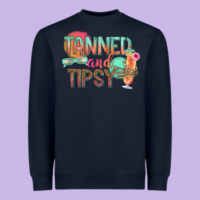Tanned And Tipsy Heavyweight Sweatshirt Designed By Texasbilliewilder