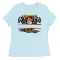 Baby Blue race flag and race equipment Ladies Tee - AdoDesignShop