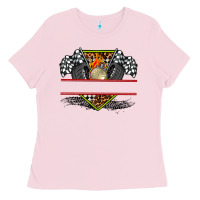 Bubblegum Pink race flag and race equipment Ladies Tee - AdoDesignShop