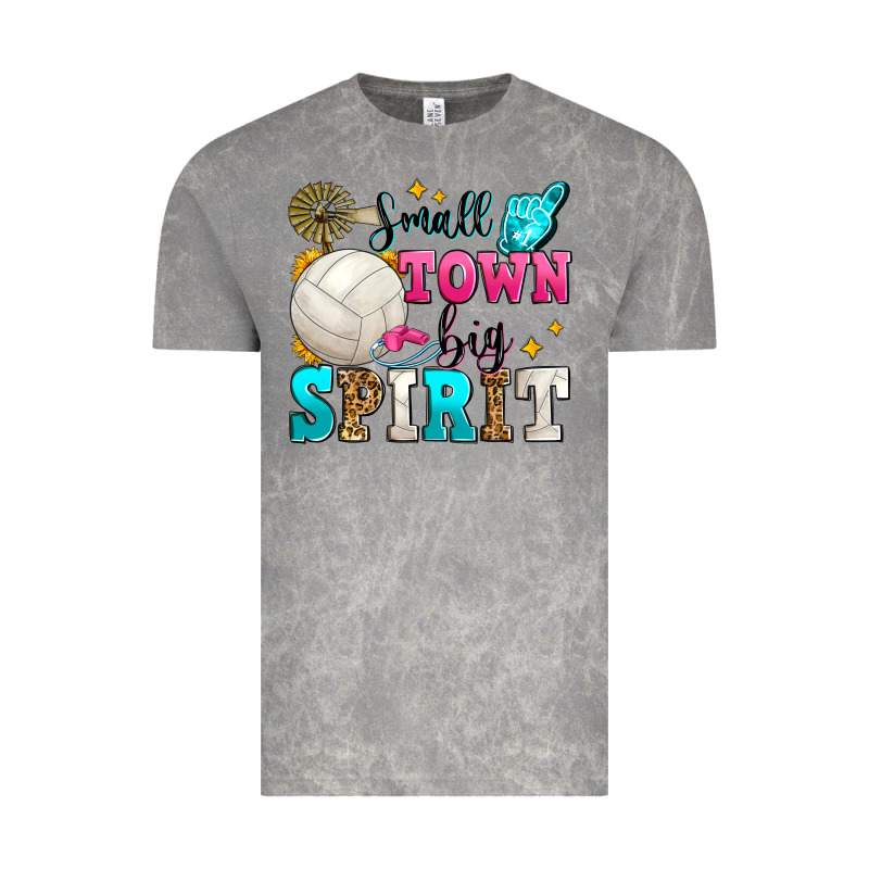 Small Town Big Spirit Volleyball Vintage Tee by Zillion Design Studio | Teevron