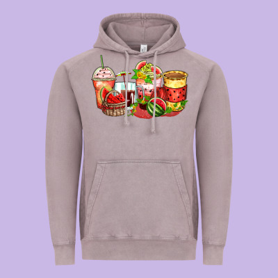 Watermelon Farm Fresh Coffee Cups Vintage Hoodie Designed By Zillion Design Studio