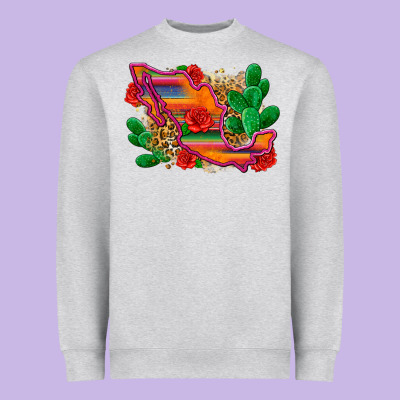 Mexico Map Heavyweight Sweatshirt Designed By Zillion Design Studio