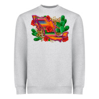Heather Grey mexico map Heavyweight Sweatshirt - Zillion Design Studio