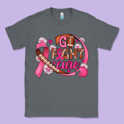 Breast Cancer Go Fight Cure Football Classic Tee Designed By Jahusdesignshop