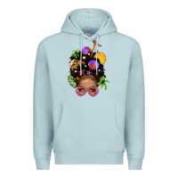 Blue Mist Beach Hair Afro Messy Bun Bbs Premium Hoodie - BundleAndBundleShop
