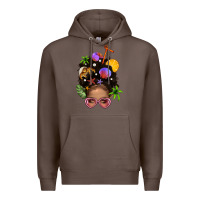 Coffee Beach Hair Afro Messy Bun Bbs Premium Hoodie - BundleAndBundleShop