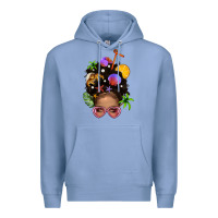 Colony Blue Beach Hair Afro Messy Bun Bbs Premium Hoodie - BundleAndBundleShop
