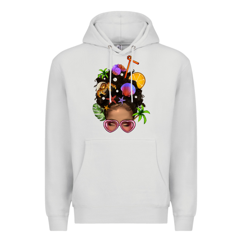 Beach Hair Afro Messy Bun Bbs Premium Hoodie by BundleAndBundleShop | Teevron