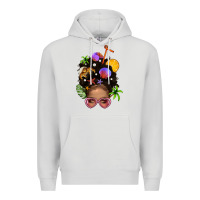 Dove Grey Beach Hair Afro Messy Bun Bbs Premium Hoodie - BundleAndBundleShop