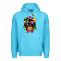 Ocean Blue Beach Hair Afro Messy Bun Bbs Premium Hoodie - BundleAndBundleShop