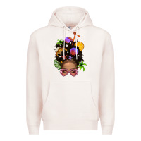 Pale Pink Beach Hair Afro Messy Bun Bbs Premium Hoodie - BundleAndBundleShop