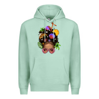 Seafoam Beach Hair Afro Messy Bun Bbs Premium Hoodie - BundleAndBundleShop