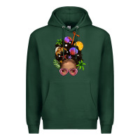 Sports Green Beach Hair Afro Messy Bun Bbs Premium Hoodie - BundleAndBundleShop