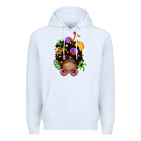 White Beach Hair Afro Messy Bun Bbs Premium Hoodie - BundleAndBundleShop