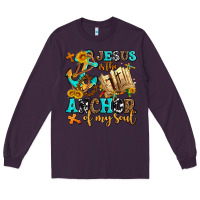 Plum jesus is the anchor of my soul Long Sleeve Tee - AdoDesignShop