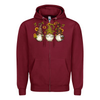 Burgundy coffee gnomes Zipper Hoodie - Artiststas