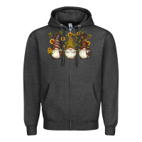 Charcoal Heather coffee gnomes Zipper Hoodie - Artiststas