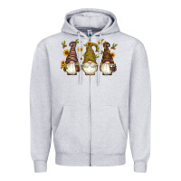 Heather Grey coffee gnomes Zipper Hoodie - Artiststas