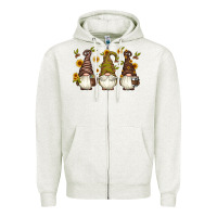Oatmeal Heather coffee gnomes Zipper Hoodie - Artiststas