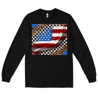Black American flag and racee flag Long Sleeve Tee - AdoDesignShop