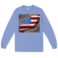 Colony Blue American flag and racee flag Long Sleeve Tee - AdoDesignShop