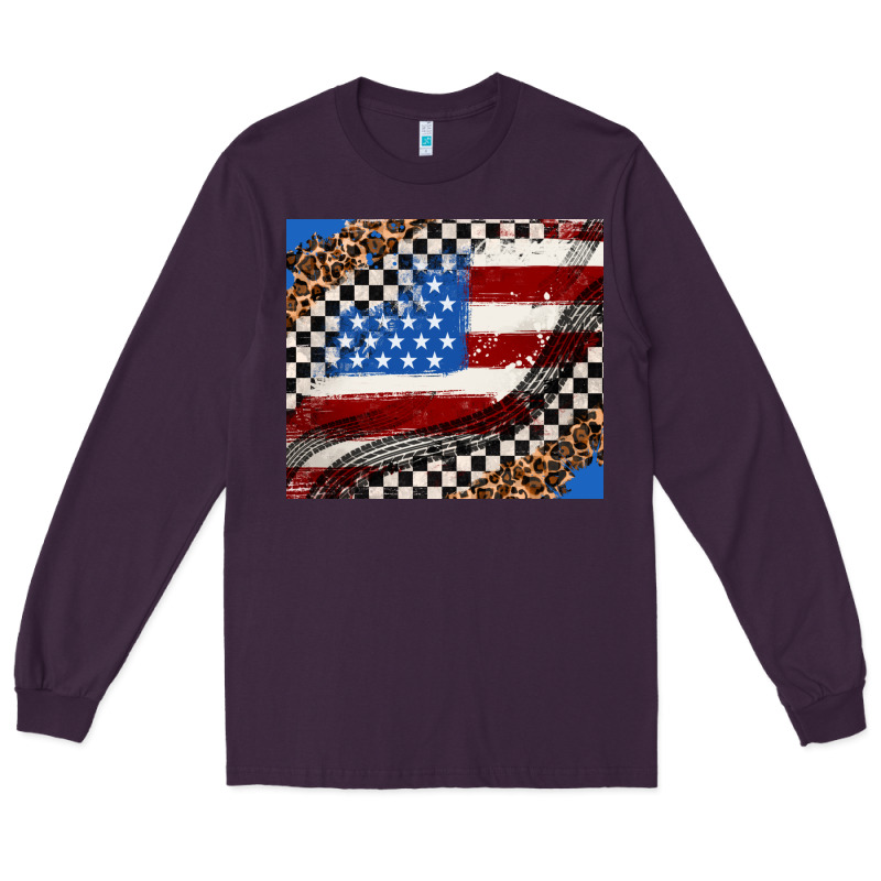 American Flag And Racee Flag Long Sleeve Tee by AdoDesignShop | Teevron
