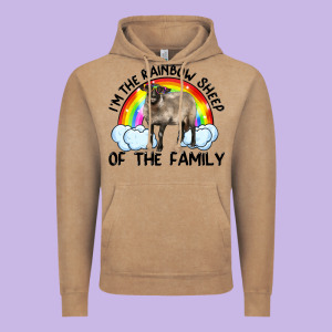 I'm The Rainbow Sheep Of The Family Suffolk Sheep Black Face Sheep Vintage Hoodie Designed By Ranaportraitstore
