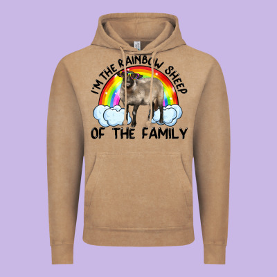 Vintage Hoodie i'm the rainbow sheep of the family suffolk sheep black face sheep