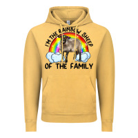 Vintage Mustard i'm the rainbow sheep of the family suffolk sheep black face sheep Vintage Hoodie - RanaPortraitStore